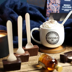 Cocoba Chocolate Hot Chocolate Spoons>Amaretto Flavoured Milk Hot Chocolate Spoon
