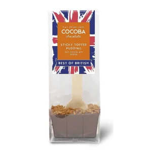 Cocoba Chocolate Hot Chocolate Spoons>Best Of British Sticky Toffee Pudding Hot Chocolate Spoon