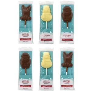 Cocoba Chocolate Party Bag Fillers>Christmas Lollipop Multipack (6 Lollipops)