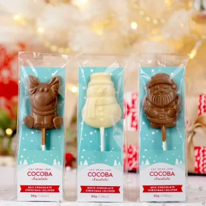 Cocoba Chocolate Chocolate Lollipops>Christmas Lollipop Multipack (6 Lollipops)