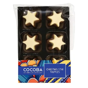 Cocoba Chocolate Chocolate Truffle Trays>Christmas Star Truffles (6 Truffles)