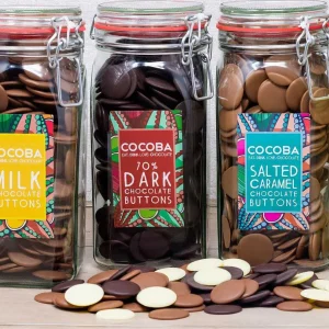 Cocoba Chocolate Toppings>70% Dark Chocolate Buttons Jar