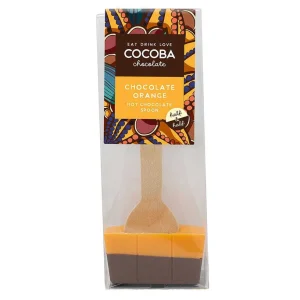 Cocoba Chocolate Hot Chocolate Spoons>Half & Half Chocolate Orange Hot Chocolate Spoon