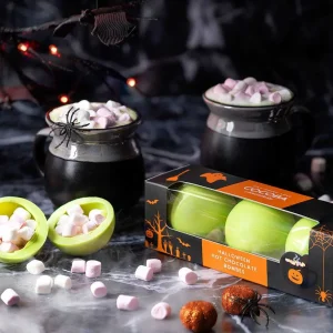 Cocoba Chocolate Hot Chocolate Bombs>Halloween Green Hot Chocolate Bombes With Spooky Surprise (3 Bombes)