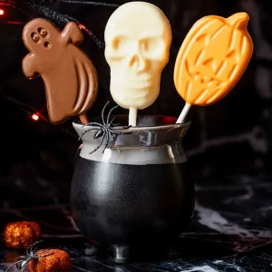 Cocoba Chocolate Toppings>Halloween Milk Chocolate Ghost Lollipop