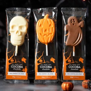 Cocoba Chocolate Toppings>Halloween Orange Chocolate Pumpkin Lollipop