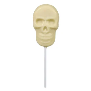 Cocoba Chocolate Party Bag Fillers>Halloween White Chocolate Skull Lollipop