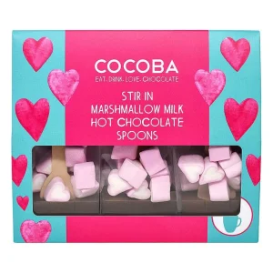 Cocoba Chocolate Hot Chocolate Spoons>Heart Marshmallow Hot Chocolate Spoon Gift Set (3 Spoons)