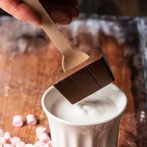 Cocoba Chocolate Hot Chocolate Spoons>Marshmallow Salted Caramel Hot Chocolate Spoon