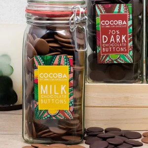Cocoba Chocolate Toppings>Milk Chocolate Buttons Jar