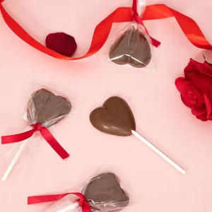 Cocoba Chocolate Chocolate Lollipops>Milk Chocolate Heart Lollipop