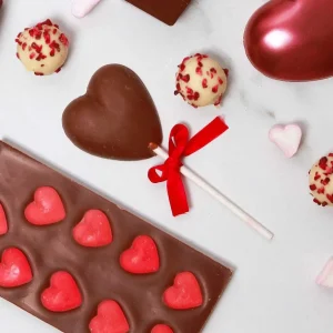 Cocoba Chocolate Party Bag Fillers>Milk Chocolate Heart Lollipop
