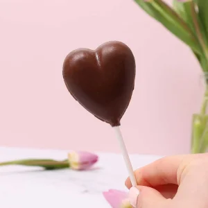 Cocoba Chocolate Chocolate Lollipops>Milk Chocolate Heart Lollipop