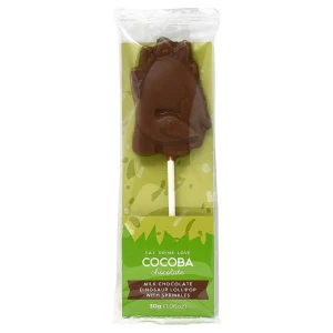 Cocoba Chocolate Party Bag Fillers>Milk Chocolate Stegosaurus Lollipop With Sprinkles