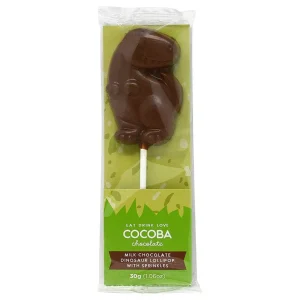 Cocoba Chocolate Toppings>Milk Chocolate T-Rex Lollipop With Sprinkles