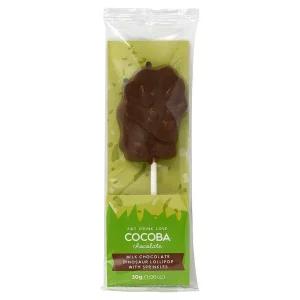 Cocoba Chocolate Novelty Chocolate>Milk Chocolate Triceratops Lollipop With Sprinkles