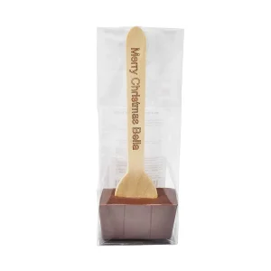 Cocoba Chocolate Hot Chocolate Spoons>Personalised Milk Hot Chocolate Spoon
