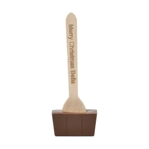 Cocoba Chocolate Hot Chocolate Spoons>Personalised Milk Hot Chocolate Spoon