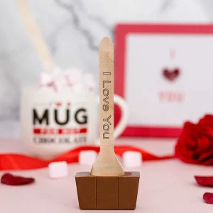 Cocoba Chocolate Hot Chocolate Spoons>Personalised Milk Hot Chocolate Spoon