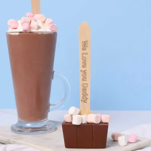 Cocoba Chocolate Hot Chocolate Spoons>Personalised Milk Hot Chocolate Spoon