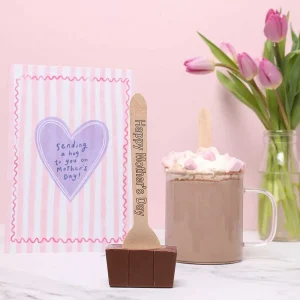 Cocoba Chocolate Hot Chocolate Spoons>Personalised Milk Hot Chocolate Spoon