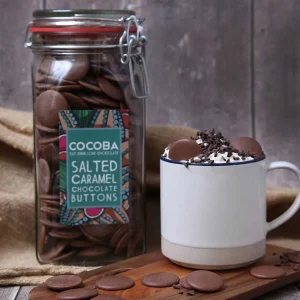 Cocoba Chocolate Chocolate Button Jars>Salted Caramel Chocolate Buttons Jar