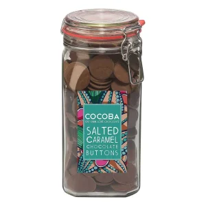 Cocoba Chocolate Toppings>Salted Caramel Chocolate Buttons Jar
