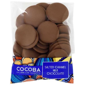 Cocoba Chocolate Toppings>Salted Caramel Milk Chocolate Buttons Bag
