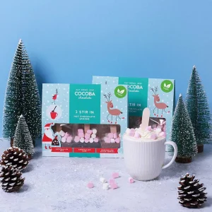 Cocoba Chocolate Hot Chocolate Spoons>Vegan Christmas Marshmallow Hot Chocolate Spoons (3 Spoons)