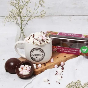 Cocoba Chocolate Hot Chocolate Bombs>Vegan Dark Chocolate Hot Chocolate Bombes (3 Bombes)