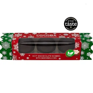 Cocoba Chocolate Hot Chocolate Bombs>Vegan Dark Hot Chocolate Bombe Cracker With Marshmallows