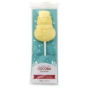 Cocoba Chocolate Toppings>White Chocolate Snowman Lollipop