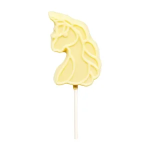 Cocoba Chocolate Chocolate Lollipops>White Unicorn Lollipop With Sprinkles